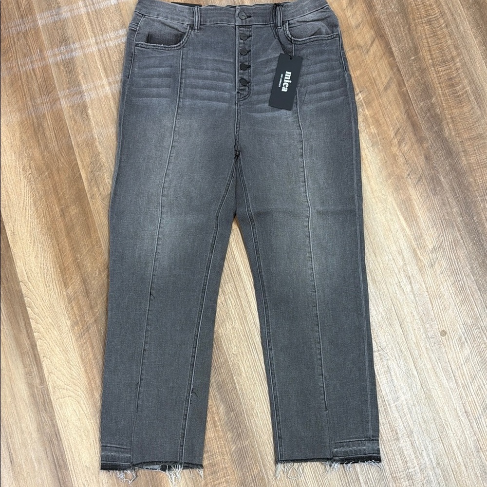 NWT Mica Sz 32 washed black high waist slim crop jeans